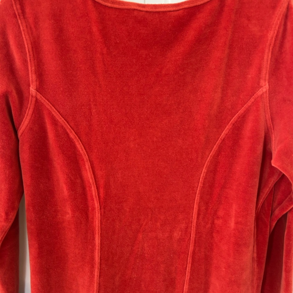 THE TERRITORY AHEAD BURNT ORANGE VELOUR LONG SLEEVE DRESS SIZE MEDIUM - Picture 9 of 9